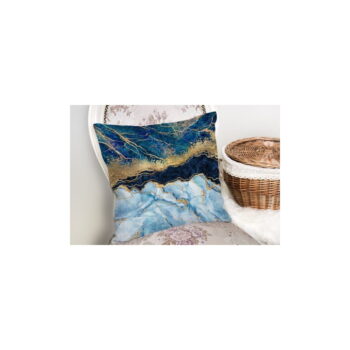 Obliečka na vankúš Minimalist Cushion Covers Marble With Blue, 45 x 45 cm - Image 3