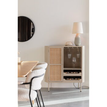 Krémová ratanová vinotéka pre 8 fliaš, 90x100 cm Amaya – White Label - Image 10