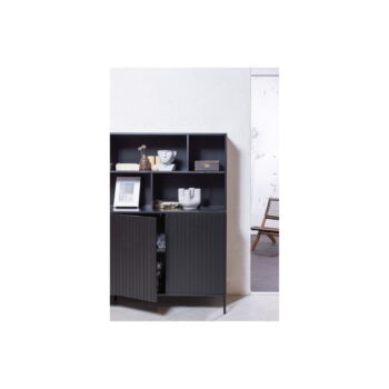 Čierna knižnica z borovicového dreva 200x150 cm Gravure – WOOOD - Image 5
