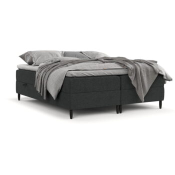 Tmavosivá boxspring posteľ s úložným priestorom 140x200 cm Malte – Maison de Rêve - Image 11