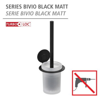 Matne čierna samodržiaca sklenená WC kefa Bivio – Wenko - Image 7