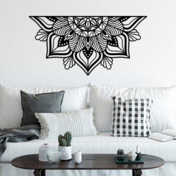 Kovová nástenná dekorácia 118x59 cm Mandala – Wallity - Image 6