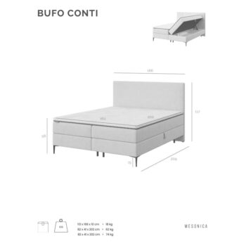 Béžová boxspring posteľ s úložným priestorom 160x200 cm Bufo - MESONICA - Image 6