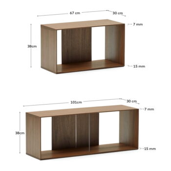 Hnedý modulárny policový systém v dekore orecha 4 ks 168x76 cm Litto – Kave Home - Image 7