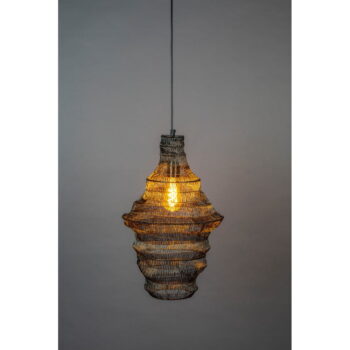 Čierne závesné svietidlo s kovovým tienidlom 36x36 cm Luca - Dutchbone - Image 2
