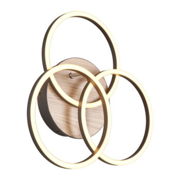 Čierno-hnedé LED stropné svietidlo 43x43 cm Circle – Trio - Image 5