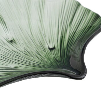 Sklenená dekoratívna tácka 16x17 cm Gingko – Ixia - Image 3