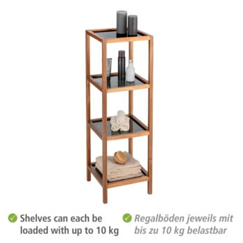 Sklenený kúpeľňový regál v čierno-prírodnej farbe 36x112 cm Fondi – Wenko – Obrázok 5