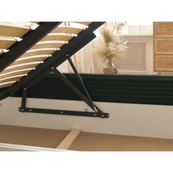 Tmavozelená čalúnená dvojlôžková posteľ s úložným priestorom a roštom 180x200 cm Jade – Bobochic Paris - Image 7