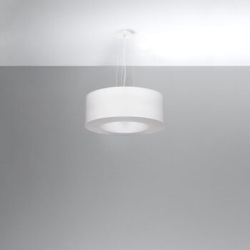 Biele závesné svietidlo s textilným tienidlom ø 50 cm Galata – Nice Lamps - Image 3