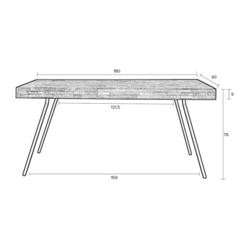 Jedálenský stôl z teakového dreva 90x180 cm Suri – White Label - Image 3