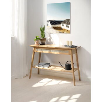 Konzolový stolík s doskou v dubovom dekore v prírodnej farbe 40x110 cm Barrali – Unique Furniture - Image 5
