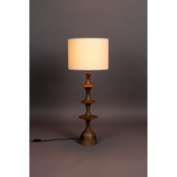 Hnedo-krémová stolová lampa s textilným tienidlom (výška 90 cm) Cath – Dutchbone - Image 2