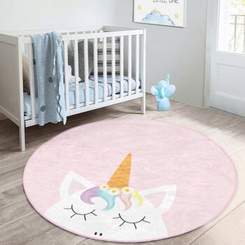 Ružový detský koberec ø 120 cm Comfort – Mila Home - Image 5