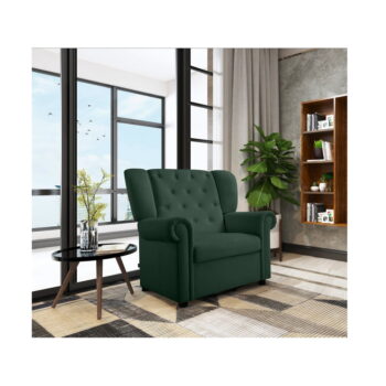 Zelené zamatové hojdacie chesterfield kreslo Lillyse – Støraa - Image 4