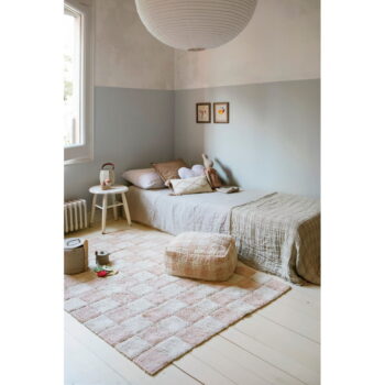Svetloružovo-krémový prateľný ručne tkaný bavlnený koberec 120x160 cm Kitchen Tiles Rose – Lorena Canals - Image 4