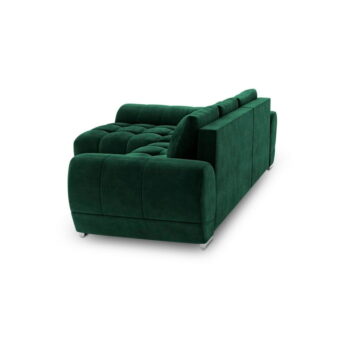 Tmavozelená rozkladacia rohová pohovka so zamatovým poťahom Windsor & Co Sofas Nuage, ľavý roh – Obrázok 3