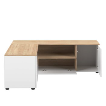 TV stolík v dekore duba v bielo-prírodnej farbe 130x46 cm Angle – TemaHome - Image 4