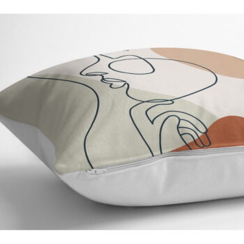 Obliečka na vankúš Minimalist Cushion Covers Pastel Drawing Face, 45 x 45 cm - Image 2