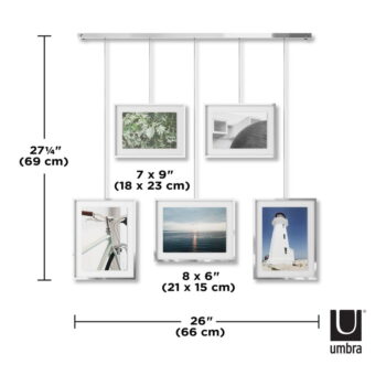 Kovové rámčeky na stenu v striebornej farbe v súprave 5 ks 70x80 cm Exhibit – Umbra - Image 8