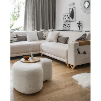 Biely taburet z textílie buklé Miuf – Miuform – Obrázok 7