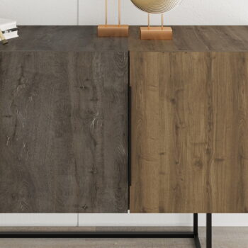 Nízka komoda v dekore duba v hnedo-prírodnej farbe 150x80 cm Titan – Marckeric - Image 10