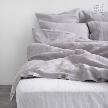 Svetlosivé ľanové obliečky na jednolôžko 140x200 cm Light Grey – Linen Tales - Image 5
