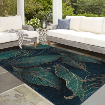 Prateľný koberec v petrolejovej farbe 160x230 cm Midnight Jungle – Mila Home - Image 10