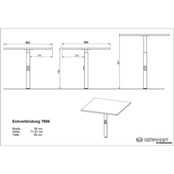 Polohovací pracovný stôl s doskou v dubovom dekore 200x240 cm Agenda – Germania - Image 8