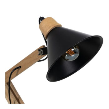 Stolová lampa v čiernej a prírodnej farbe s kovovým tienidlom (výška 55 cm) – Ixia - Image 2