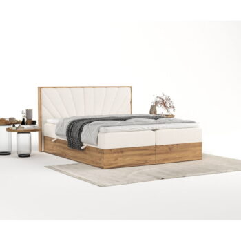 Boxspring posteľ s úložným priestorom v krémovo-prírodnej farbe 160x200 cm Asahi – Maison de Rêve - Image 7