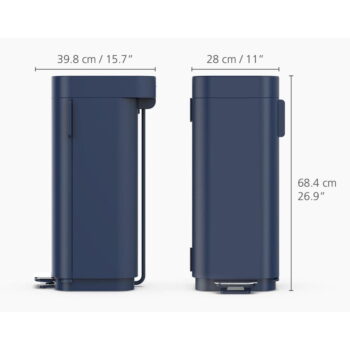 Tmavomodrý pedálový oceľový odpadkový kôš 40 l Porta – Joseph Joseph - Image 5