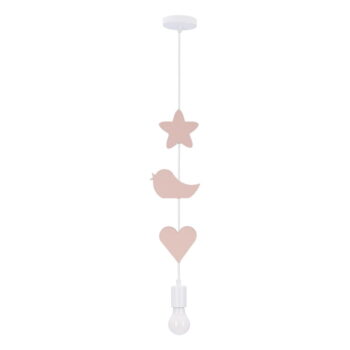 Bielo-ružové detské svietidlo s kovovým tienidlom Single - Candellux Lighting