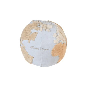 Modrý béžový detský puf World Map – Lorena Canals