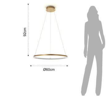 Závesné svietidlo v zlatej farbe Tomasucci Ring, výška 92 cm - Image 7
