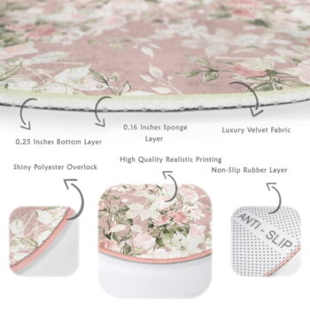 Svetloružový prateľný okrúhly koberec vhodný pre robotické vysávače ø 120 cm Comfort – Mila Home – Obrázok 6