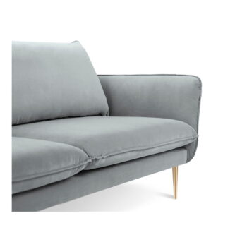 Svetlosivá zamatová pohovka Cosmopolitan Design Florence,160 cm – Obrázok 2