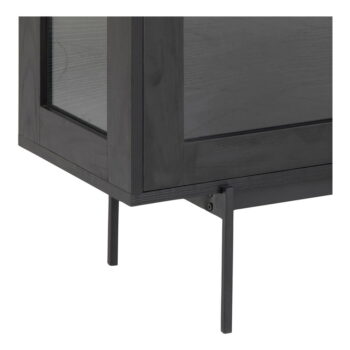 Čierna vitrína v dekore jaseňa 140x82 cm Angus – Actona – Obrázok 9