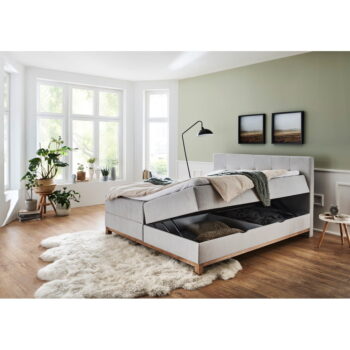 Svetlosivá boxspring posteľ s úložným priestorom 180x200 cm Catania - Meise Möbel - Image 2