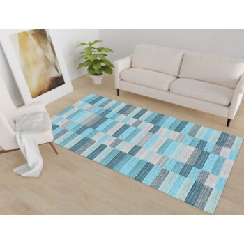 Modrý prateľný koberec 50x80 cm Hali – Vitaus - Image 2