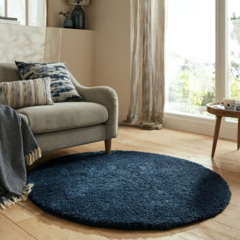 Tmavomodrý okrúhly koberec ø 133 cm – Flair Rugs - Image 2