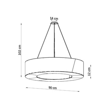 Biele závesné svietidlo s textilným tienidlom ø 90 cm Galata Slim – Nice Lamps - Image 7