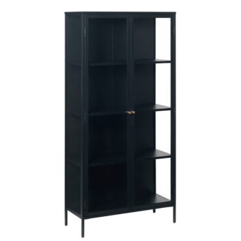 Čierna kovová vitrína 90x190 cm Carmel – Unique Furniture – Obrázok 4