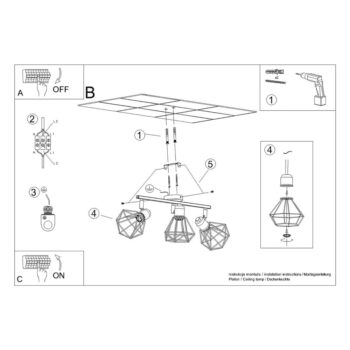 Čierne stropné svietidlo ø 10 cm Varpu – Nice Lamps - Image 6