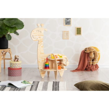 Detská knižnica v dekore borovice v prírodnej farbe 90x60 cm Giraffe - Adeko - Image 3