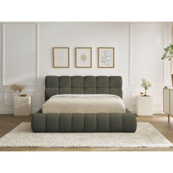 Zelená čalúnená dvojlôžková posteľ s úložným priestorom s roštom 160x200 cm Mont Blanc – Bobochic Paris - Image 2