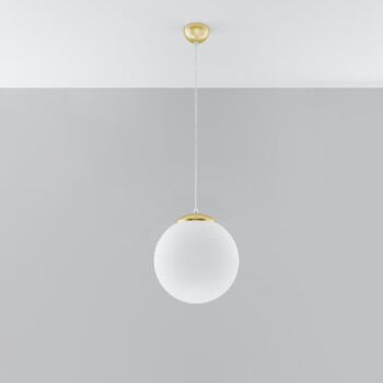 Závesné svietidlo v zlatej farbe so skleneným tienidlom ø 30 cm Cezab – Nice Lamps - Image 3