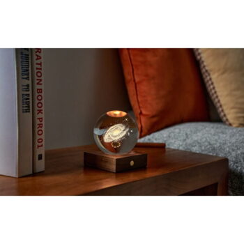 Tmavohnedá stmievateľná stolová lampa so skleneným tienidlom (výška 12 cm) Amber – Gingko - Image 4
