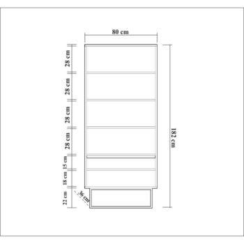 Knižnica v dekore orecha v prírodnej farbe 80x182 cm Rodez – Kalune Design – Obrázok 7