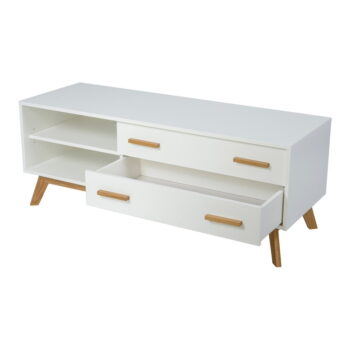 Biely TV stolík 130x50 cm Kensal – Woodman – Obrázok 3